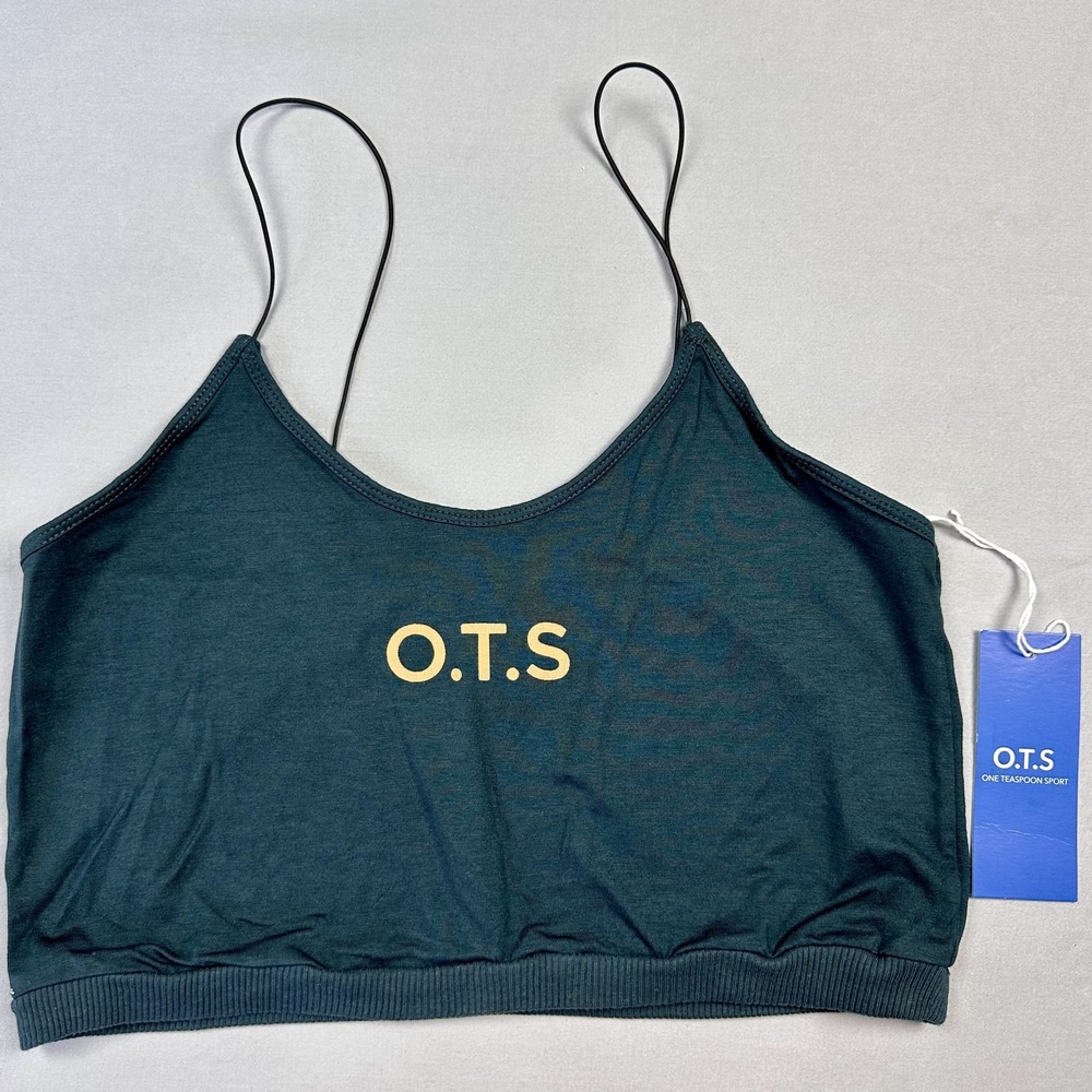 OneTeaspoon‎ OTS String Crop Top Womens Large Smokey Blue Sport Bralette Tank